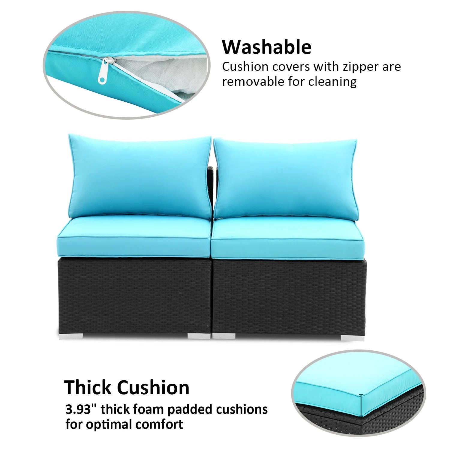 Blue Outdoor Conversation Sofa Set N846754