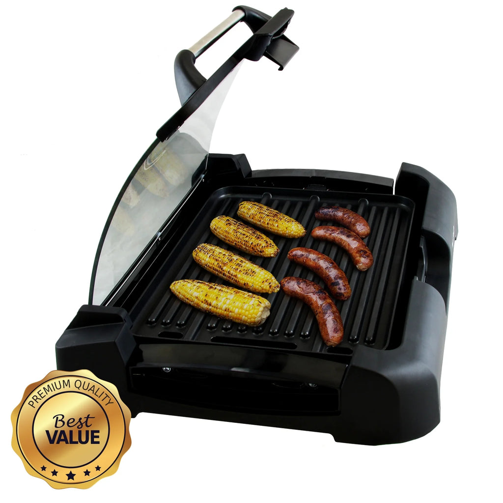 Reversible Indoor Grill and Griddle with Removable Glass Lid R3015