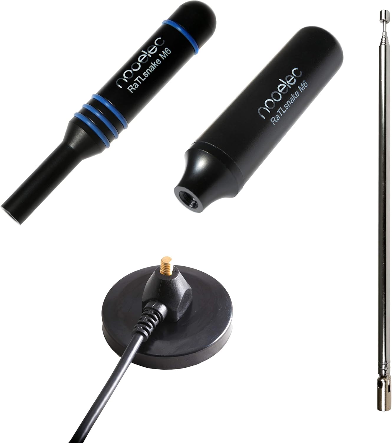 Magnetic Whip Antenna Set with Low-Loss RG58 Cable for 50 Ohm SMA Connectors, Pack of 2 Y390