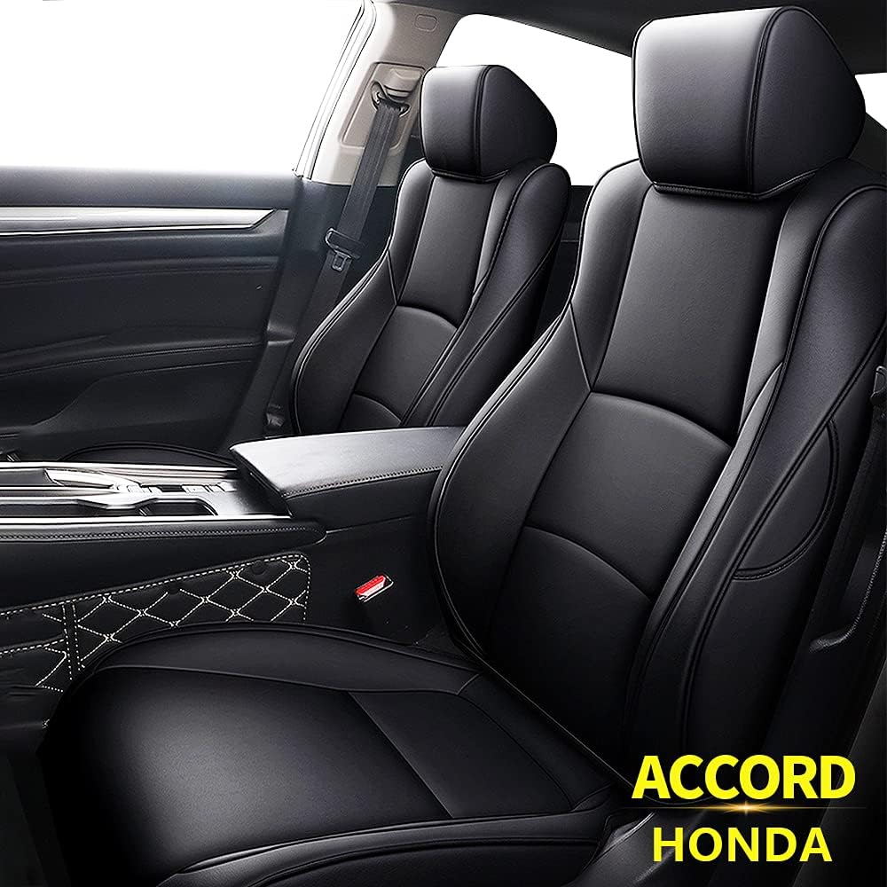 Faux Leather Car Seat Covers Full Set Black E41898