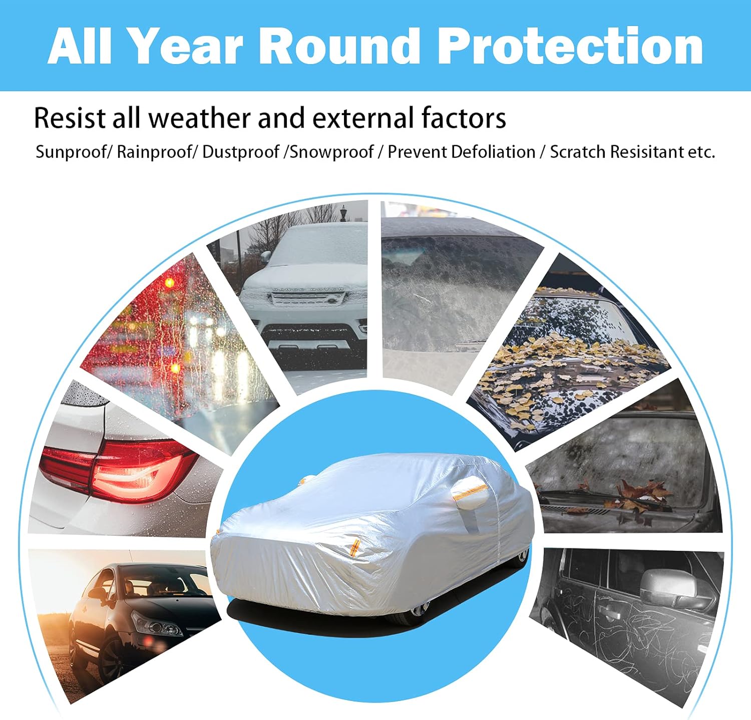 6-Layers Waterproof Car Covers E501
